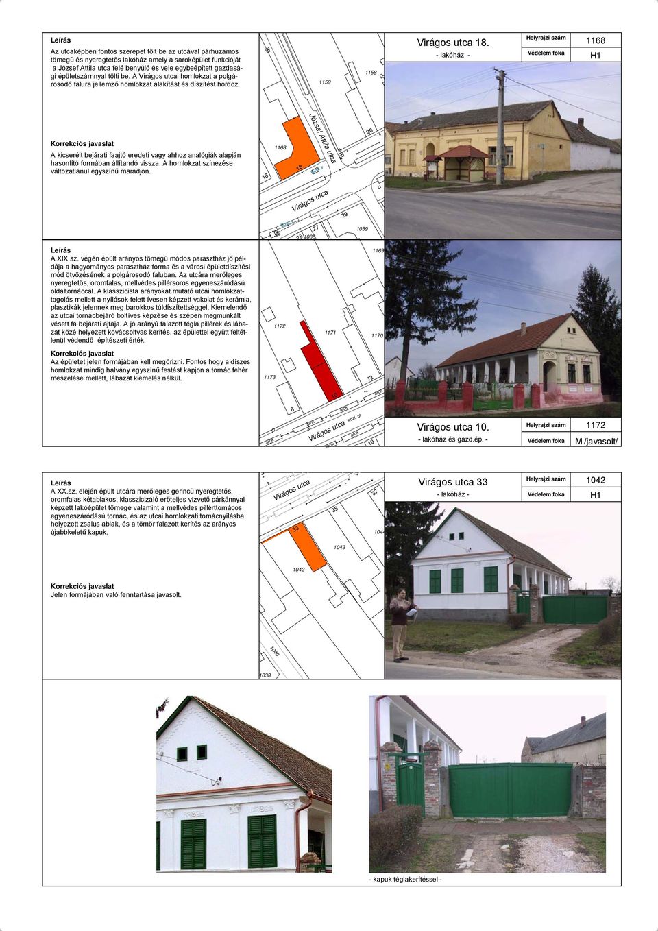 A homlokza színezése válozalanul egyszínű maradjon. József Aila uca Busz v. Busz v. Virágos uca 0 0 A XIX.sz. végén épül arányos ömegű módos paraszház jó példája a hagyományos paraszház forma és a városi épüledíszíési mód övözésének a polgárosodó faluban.