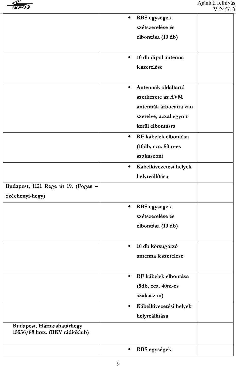 elbontása (10db, cca.