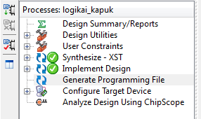 A terv implementációja A terv leképzése az FPGA struktúrára (Implement Design), View implementation