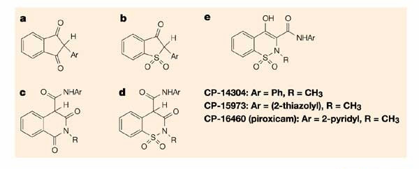 Discovery of piroxicam Antiinflammatory Acidic but not carboxilic acid Potent in animal models Long plasma half life (resistant to metabolism) Safe for arthritic patients (long