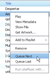 A LikeMusic lejátszási lista mentésre kerül a Playlists (Lejátszási listák) alatt.