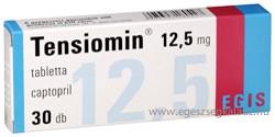 Tensiomin tbl. Hatóanyag: captopril A beteg hipertenzív krízis esetére Tensiomint alkalmaz, azonban a készítmény lenyelését követően az hatástalannak bizonyul. Tensiomin tbl. A Tensiomin tbl.