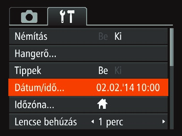 3 Állítsa be az otthoni időzónát. Válassza ki az otthoni időzónát a <q><r> gombokkal. 4 Fejee be a beállítási műveletet. A beállítás véglegesítéséhez nyomja meg a <m> gombot.