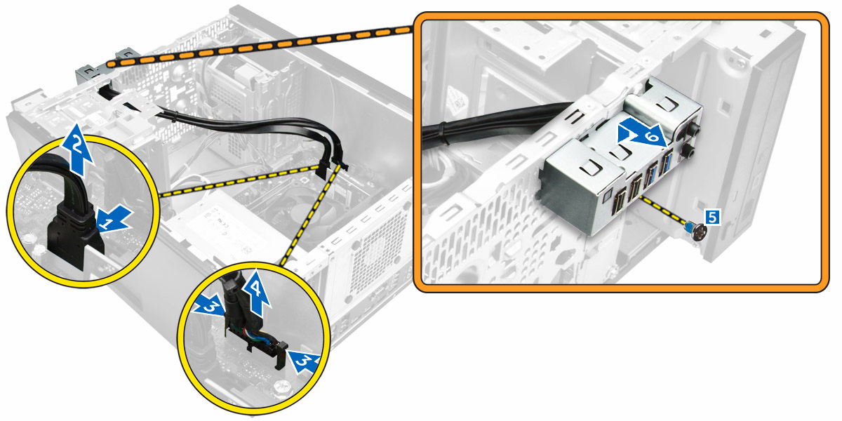 A tápegység (PSU) beszerelése 1. A PSU-t helyezze a PSU foglalatba és csúsztassa a számítógép hátulja felé, amíg az a helyére nem pattan. 2.