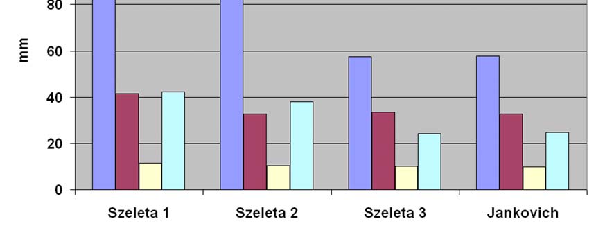 26 MESTER 7. ábra.: A vizsgált levéleszközök hosszúsága (L) és szélessége (l), a törött példányok nélkül. Figure 7.