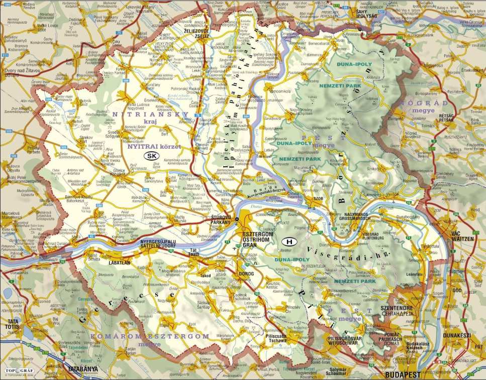 2. ábra: Az Ister-Granum EGTC területi elhelyezkedése Forrás: www. istergranum.hu (szerk.: Topográf) A határmenti térségek bizonyos híd szerepet töltenek be a szomszédos országok között.