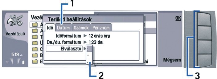 H a s z n á l a t b a v é t e l Tipp: A nyílgombok és a joystick segítségével mozoghatunk a menükben és a kijelzőn, például a Web alkalmazásban.