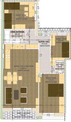 NAGY méretű lakásaink Large apartments 1. sz. lakás - 71,09 m 2 + erkély 5. sz. lakás - 68,2 m 2 + erkély 9. sz. lakás - 80,27 m 2 + erkély Nr.