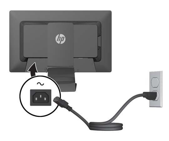 4. Csatlakoztassa a mellékelt USB-kábel egyik végét az USB-hub csatlakozóhoz a számítógép hátulján, a másik végét pedig a monitor B típusú csatlakozójához. 5.