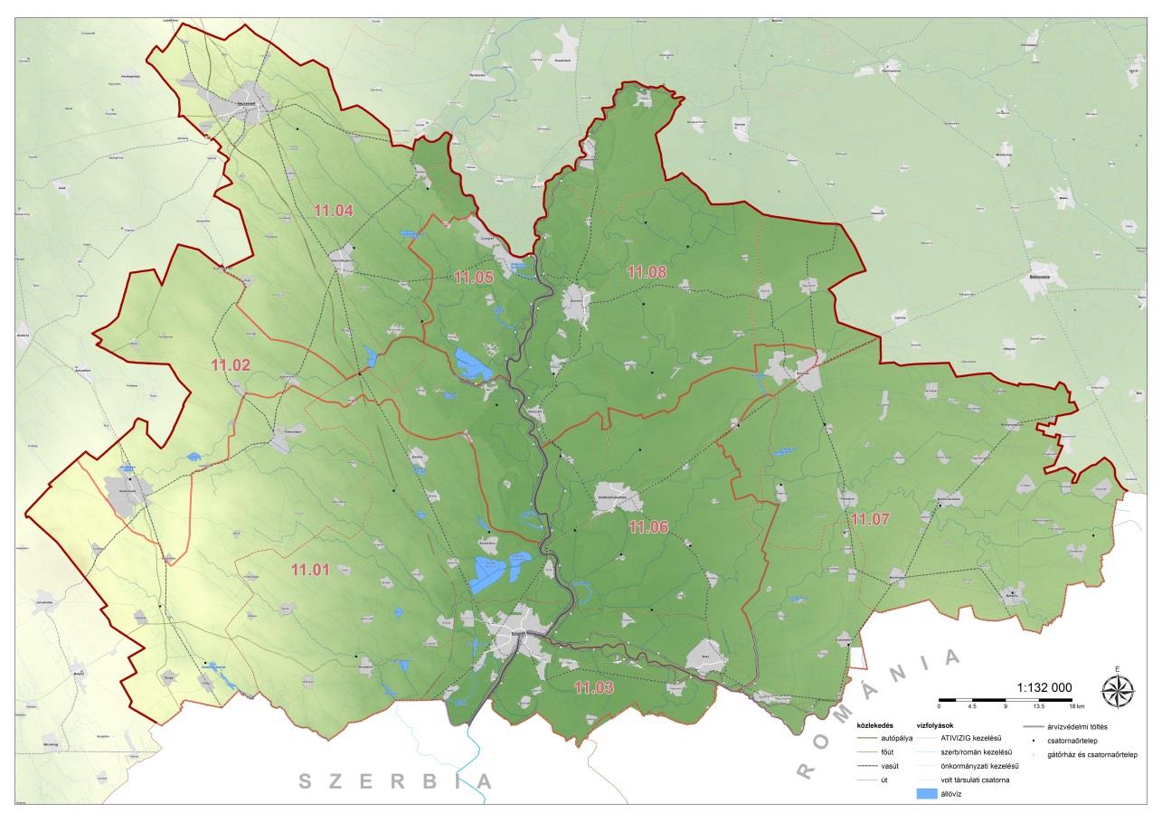 Az ATIVIZIG működési területe - belvízvédelmi szakaszok Az Alsó-Tisza vidéki Vízügyi Igazgatóság működési területe a z Alsó-Tisza két oldalán helyezkedik el.