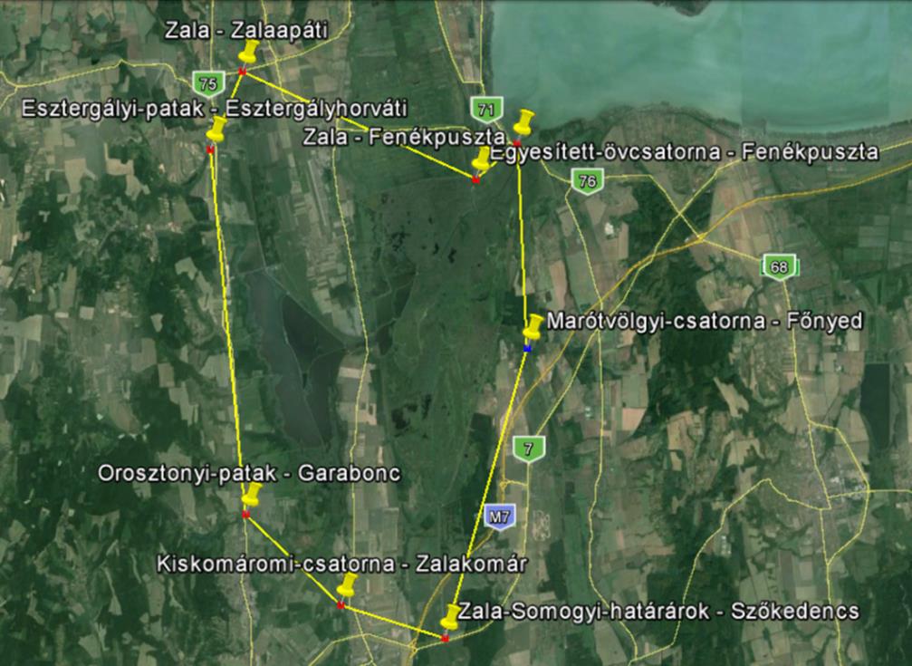 A Kis-Balaton teljes területe körül 8 vízmérce illetve vízhozam mérő állomás működik.