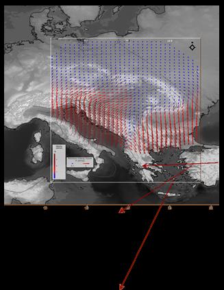 3D kéregmozgás-sebesség térkép 22 év időbázis mindenhol, MGGA Max. 20 év, de változó, CEGRN Közvetlen kéregkapcsolat mindenhol, MGGA Kényszerközpontos mindenhol, MGGA Ref.