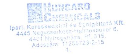 HungaroChemicals Kft. 10/10 Foamkiller 25/2000.(IX.30.) EüM SzCsM együttes rendelet a munkahelyek kémiai biztonságáról 9/2008.(II.22.) ÖTM rendelet az Országos Tűzvédelmi Szabályzat kiadásáról 16.