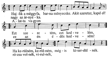 IV. A népdal földrajzi helyének és szokáskeretének felismerése 1. Hajlik a meggyfa Paksa 1. 21.