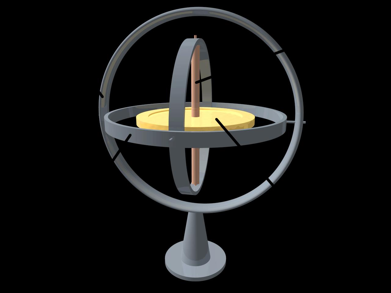 11. Ábra. Egyszerű felépítésű giroszkóp. Ezeket a negatív tulajdonságokat kiküszöbölik a vibrációs giroszkópok, amelyek a MEMS giroszkópok alapjait képezik.