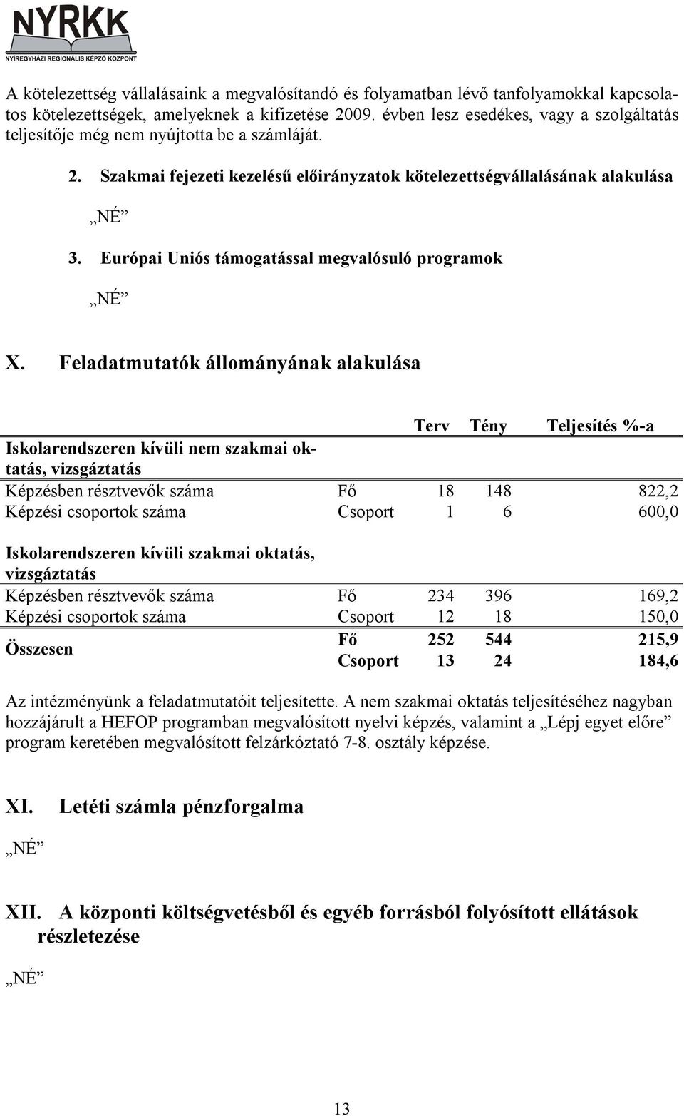 Európai Uniós támogatással megvalósuló programok X.