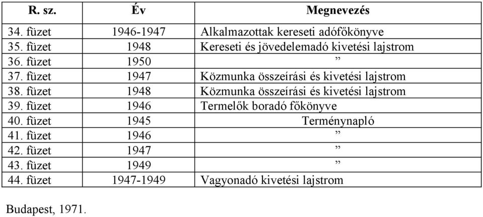 füzet 1947 Közmunka összeírási és kivetési lajstrom 38.