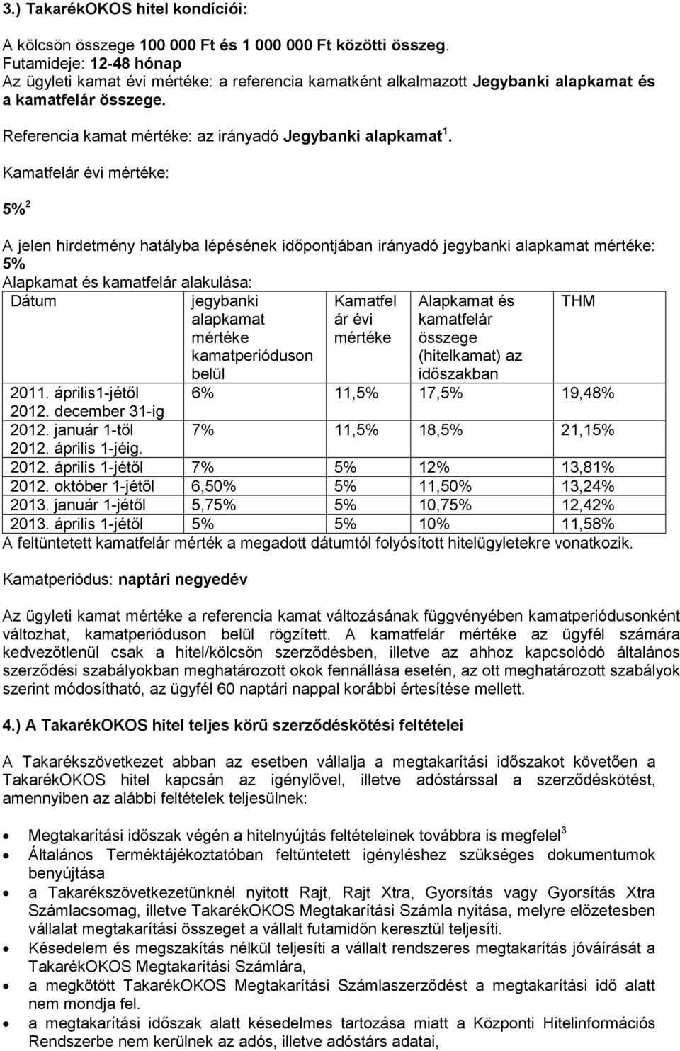 Kamatfelár évi mértéke: 5% 2 A jelen hirdetmény hatályba lépésének idıpontjában irányadó jegybanki alapkamat mértéke: 5% Alapkamat és kamatfelár alakulása: Dátum jegybanki alapkamat mértéke