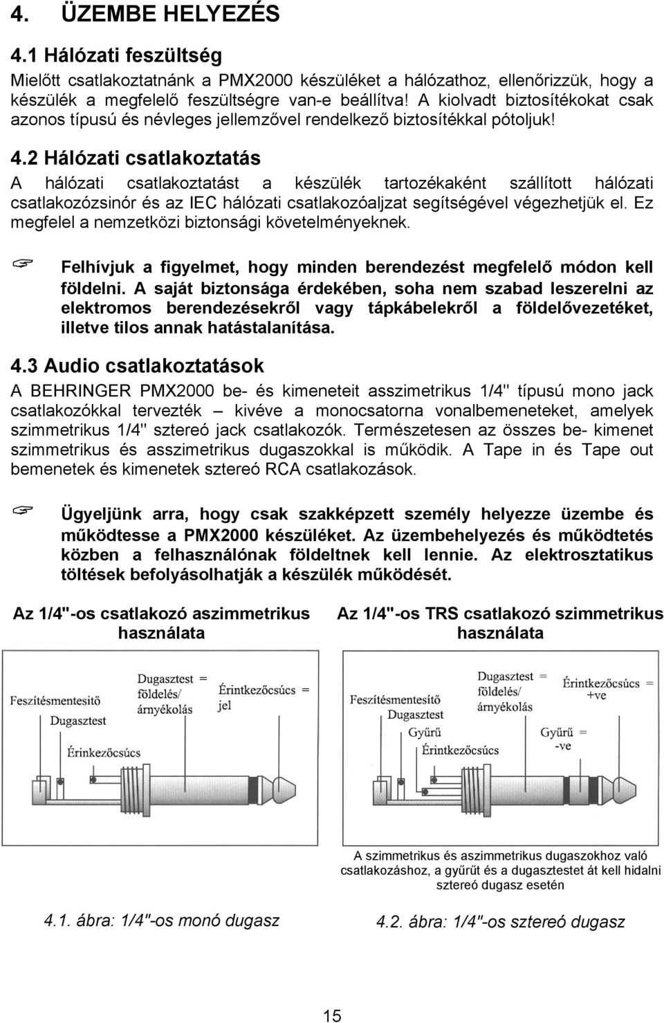 2 Hálózati csatlakoztatás A hálózati csatlakoztatást a készülék tartozékaként szállított hálózati csatlakozózsinór és az IEC hálózati csatlakozóaljzat segítségével végezhetjük el.