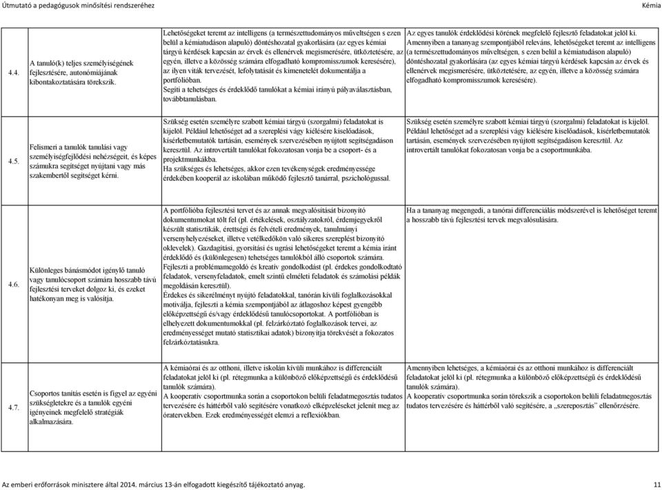 belül a kémiatudáson alapuló) döntéshozatal gyakorlására (az egyes kémiai Amennyiben a tananyag szempontjából releváns, lehetőségeket teremt az intelligens tárgyú kérdések kapcsán az érvek és