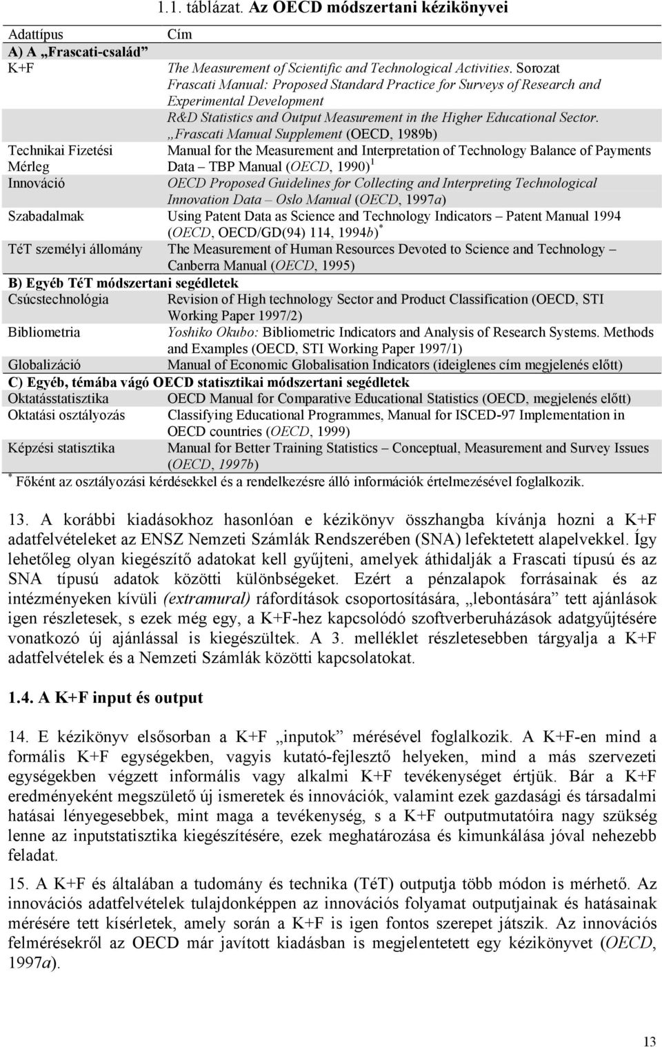 Frascati Manual Supplement (OECD, 1989b) Manual for the Measurement and Interpretation of Technology Balance of Payments Data TBP Manual (OECD, 1990) 1 OECD Proposed Guidelines for Collecting and