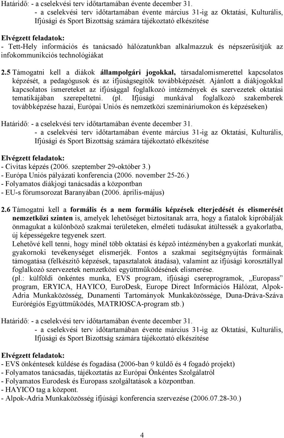 Ajánlott a diákjogokkal kapcsolatos ismereteket az ifjúsággal foglalkozó intézmények és szervezetek oktatási tematikájában szerepeltetni. (pl.