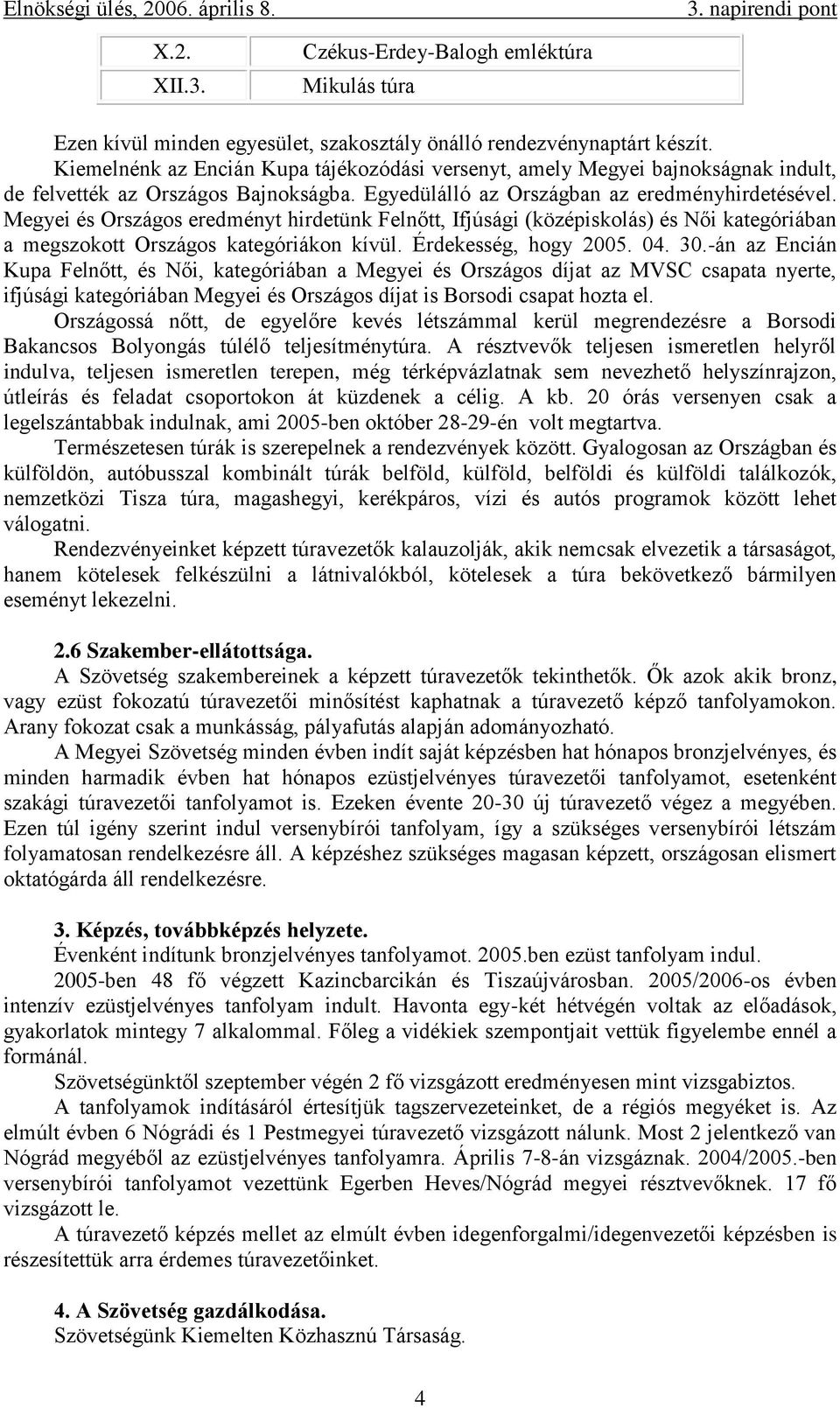 Megyei és Országos eredményt hirdetünk Felnőtt, Ifjúsági (középiskolás) és Női kategóriában a megszokott Országos kategóriákon kívül. Érdekesség, hogy 2005. 04. 30.