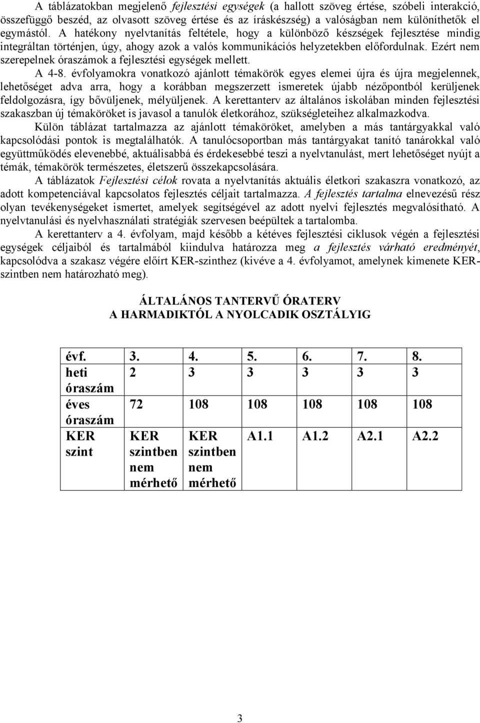 Ezért nem szerepelnek óraszámok a fejlesztési egységek mellett. A 4-8.