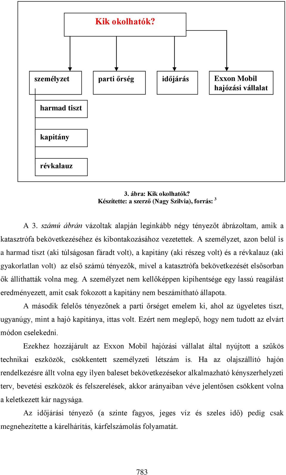 A személyzet, azon belül is a harmad tiszt (aki túlságosan fáradt volt), a kapitány (aki részeg volt) és a révkalauz (aki gyakorlatlan volt) az első számú tényezők, mivel a katasztrófa bekövetkezését