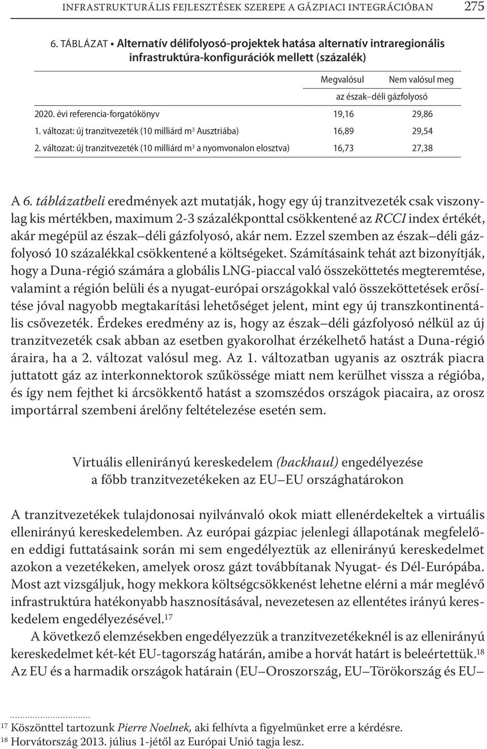 évi referencia-forgatókönyv 19,16 29,86 1. változat: új tranzitvezeték (10 milliárd m 3 Ausztriába) 16,89 29,54 2. változat: új tranzitvezeték (10 milliárd m 3 a nyomvonalon elosztva) 16,73 27,38 A 6.