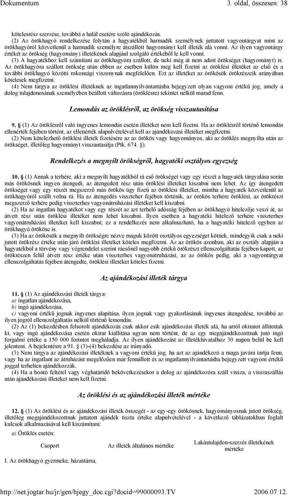 Az ilyen vagyontárgy értékét az örökség (hagyomány) illetékének alapjául szolgáló értékéből le kell vonni.