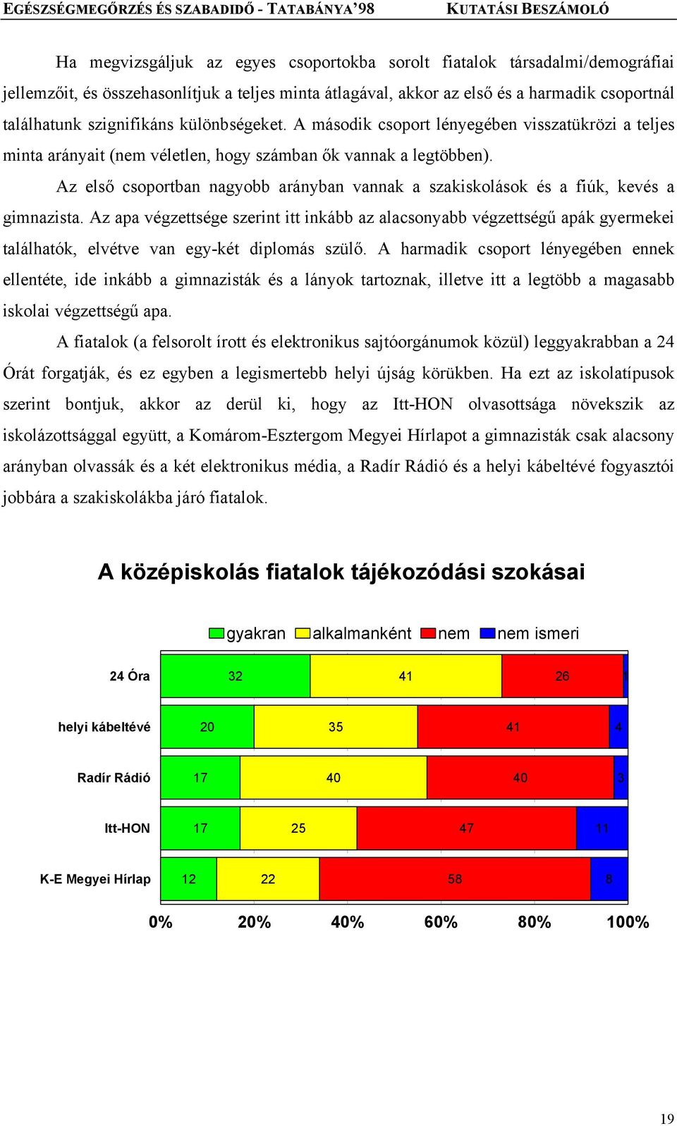 Az első csoportban nagyobb arányban vannak a szakiskolások és a fiúk, kevés a gimnazista.