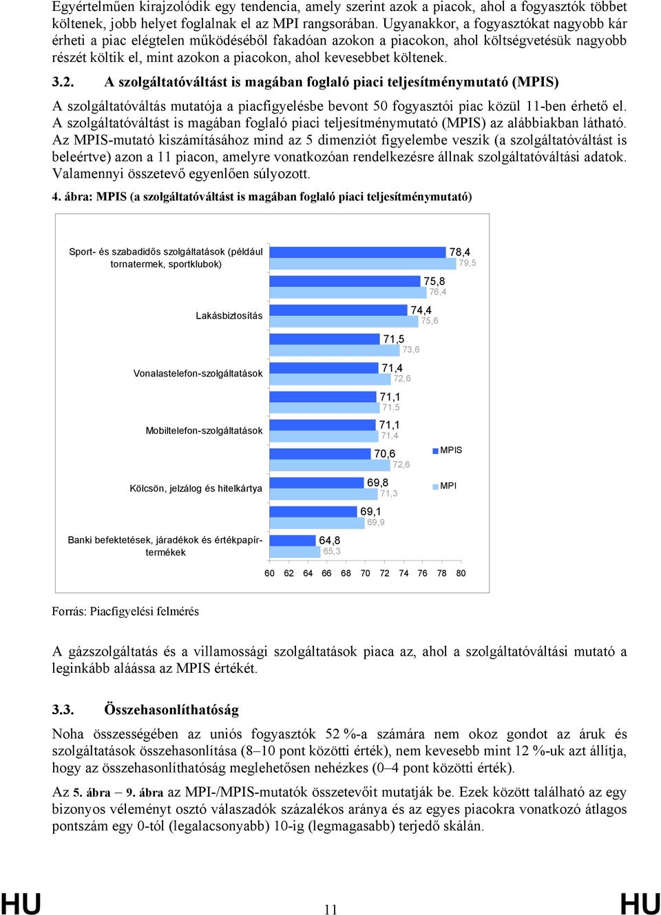 A szolgálttóváltást is mgábn foglló pici teljesítménymuttó (MPIS) A szolgálttóváltás muttój picfigyelésbe bevont 50 fogysztói pic közül 11-ben érhető el.