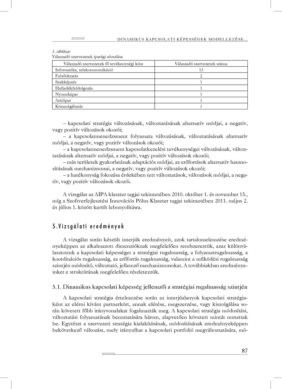 Hulladékfeldolgozás 1 Nyomdaipar 1 Autóipar 1 Közszolgáltatás 1 kapcsolati stratégia változásának, változtatásának alternatív módjai, a negatív, vagy pozitív változások okozói; a kapcsolatmenedzsment