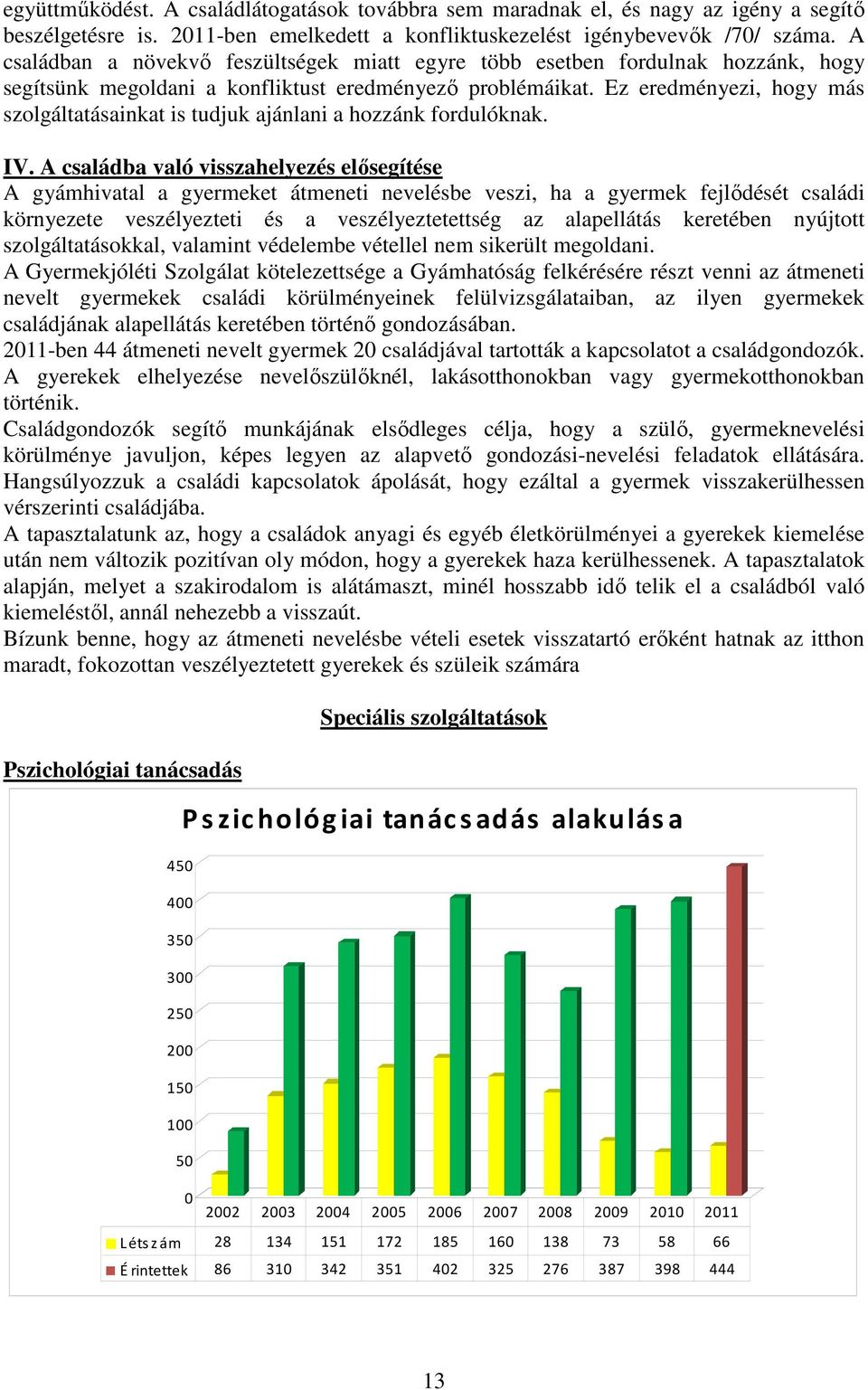 Ez eredményezi, hogy más szolgáltatásainkat is tudjuk ajánlani a hozzánk fordulóknak. IV.