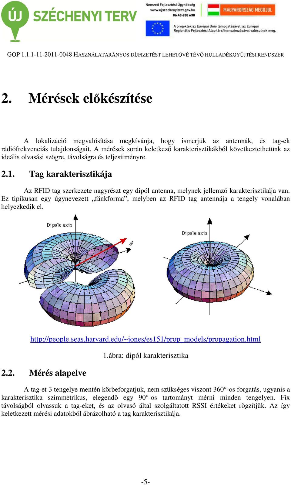 Tag karakterisztikája Az RFID tag szerkezete nagyrészt egy dipól antenna, melynek jellemző karakterisztikája van.