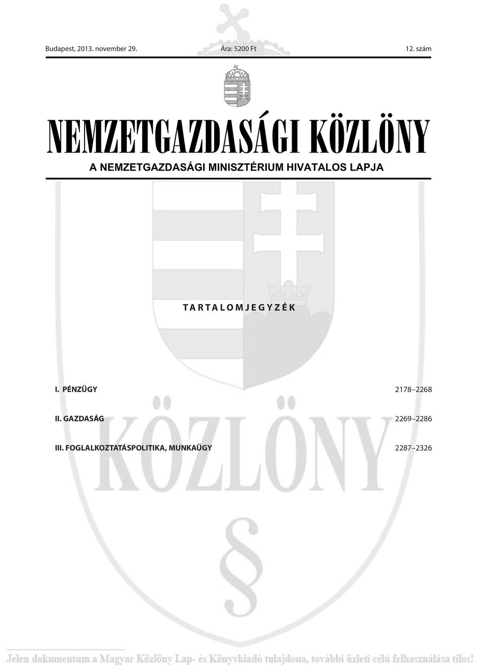 PÉNZÜGY 2178 2268 II.