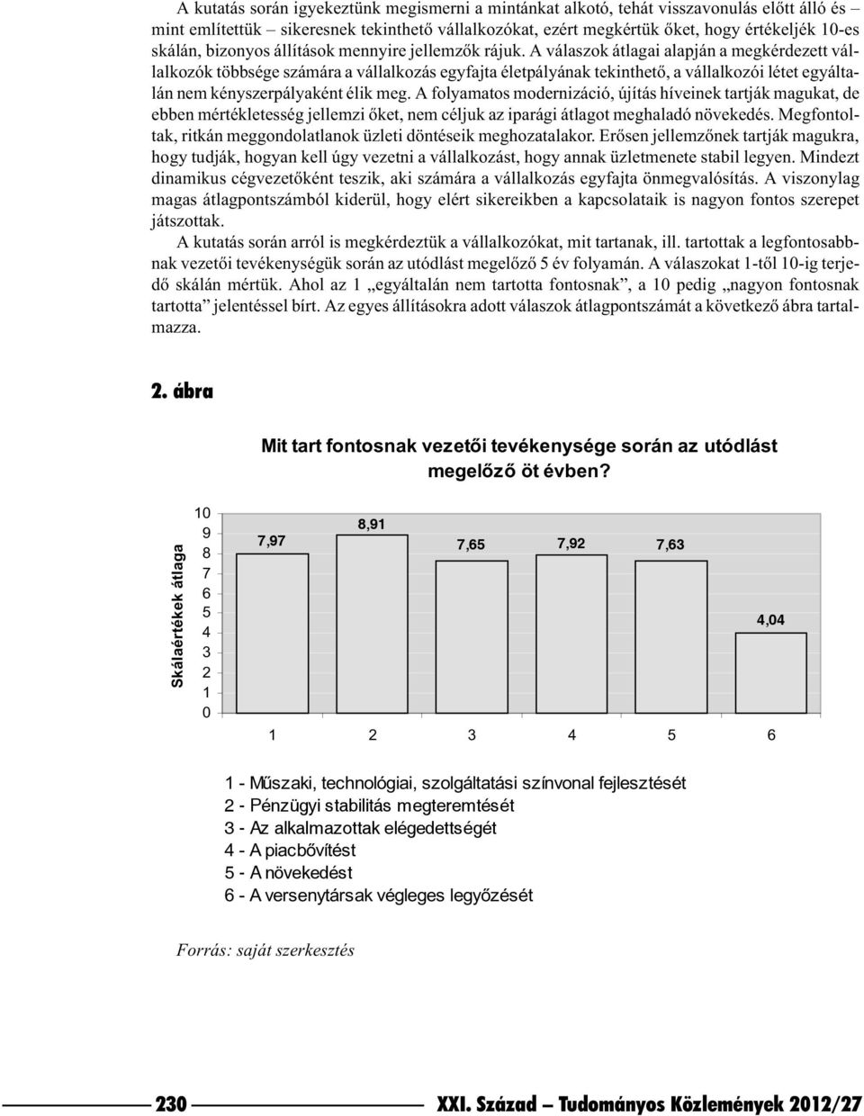 A válaszok átlagai alapján a megkérdezett vállalkozók többsége számára a vállalkozás egyfajta életpályának tekinthetõ, a vállalkozói létet egyáltalán nem kényszerpályaként élik meg.