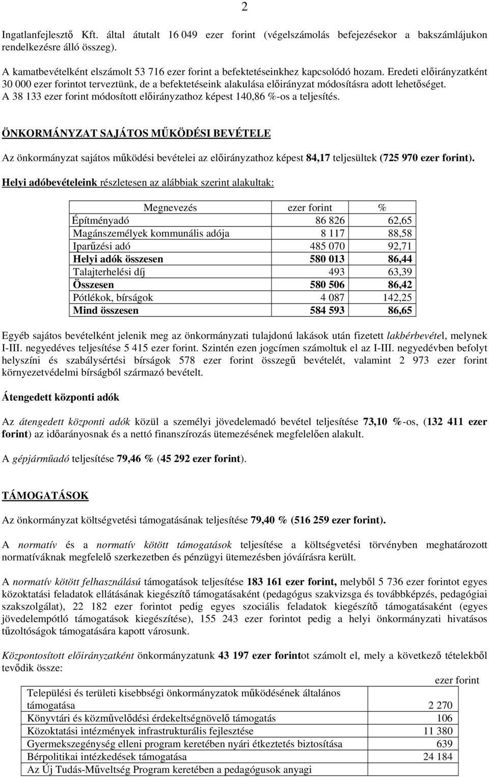 Eredeti előirányzatként 30 000 ezer forintot terveztünk, de a befektetéseink alakulása előirányzat módosításra adott lehetőséget.