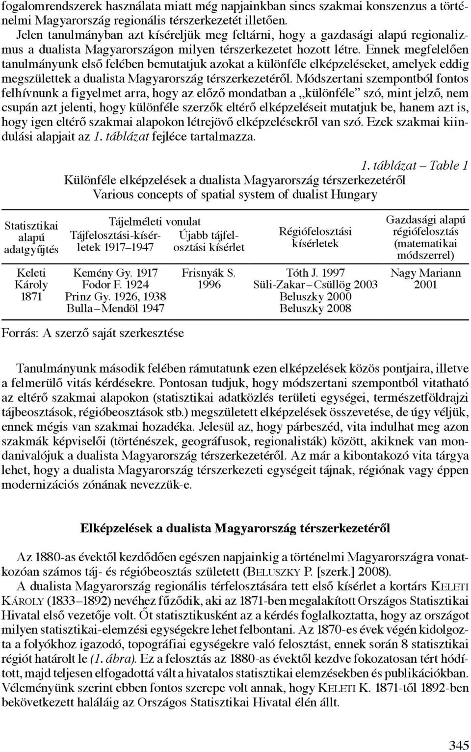 Ennek megfelelően tanulmányunk első felében bemutatjuk azokat a különféle elképzeléseket, amelyek eddig megszülettek a dualista Magyarország térszerkezetéről.