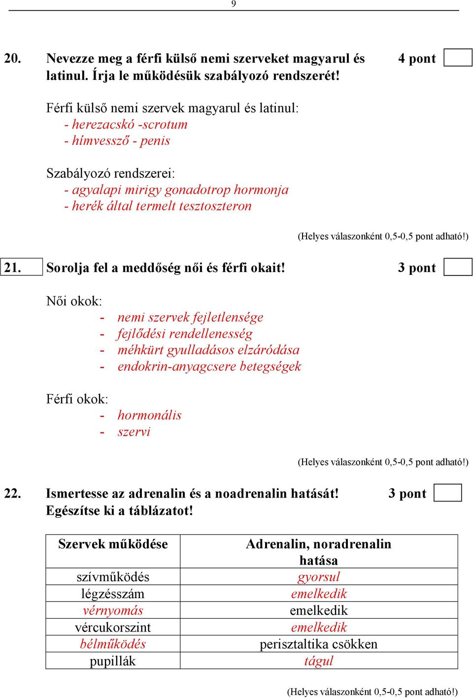 Sorolja fel a meddıség nıi és férfi okait!