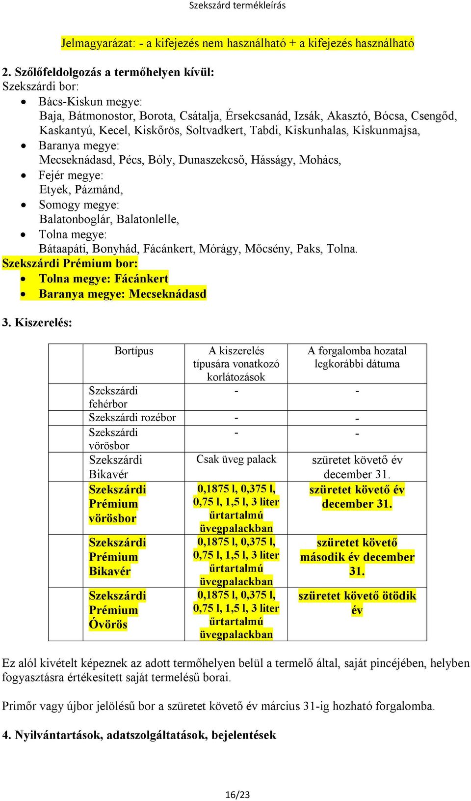 Tabdi, Kiskunhalas, Kiskunmajsa, Baranya megye: Mecseknádasd, Pécs, Bóly, Dunaszekcső, Hásságy, Mohács, Fejér megye: Etyek, Pázmánd, Somogy megye: Balatonboglár, Balatonlelle, Tolna megye: Bátaapáti,