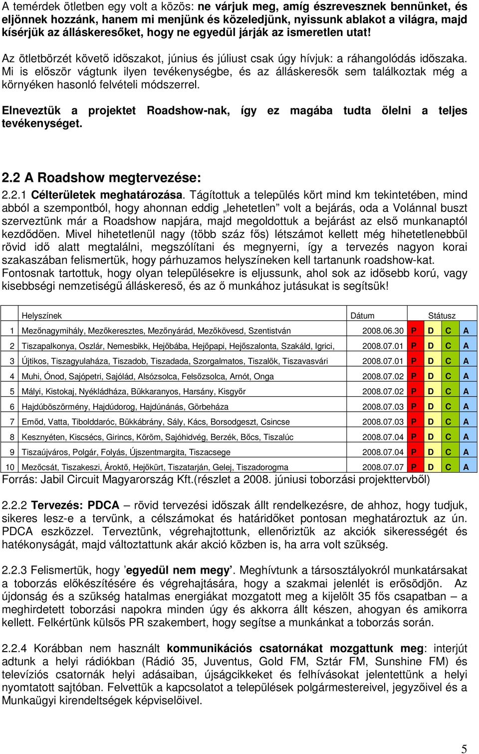 Mi is először vágtunk ilyen tevékenységbe, és az álláskeresők sem találkoztak még a környéken hasonló felvételi módszerrel.