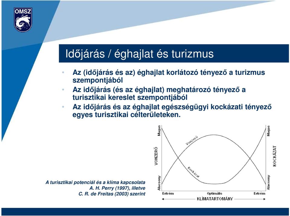 szempontjából Az idıjárás és az éghajlat egészségügyi kockázati tényezı egyes turisztikai