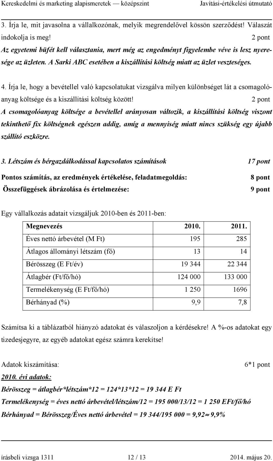 Írja le, hogy a bevétellel való kapcsolatukat vizsgálva milyen különbséget lát a csomagolóanyag költsége és a kiszállítási költség között!