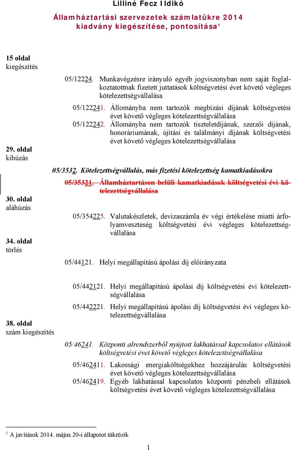 Állományba nem tartozók megbízási díjának költségvetési évet követő végleges kötelezettségvállalása 05/122242.