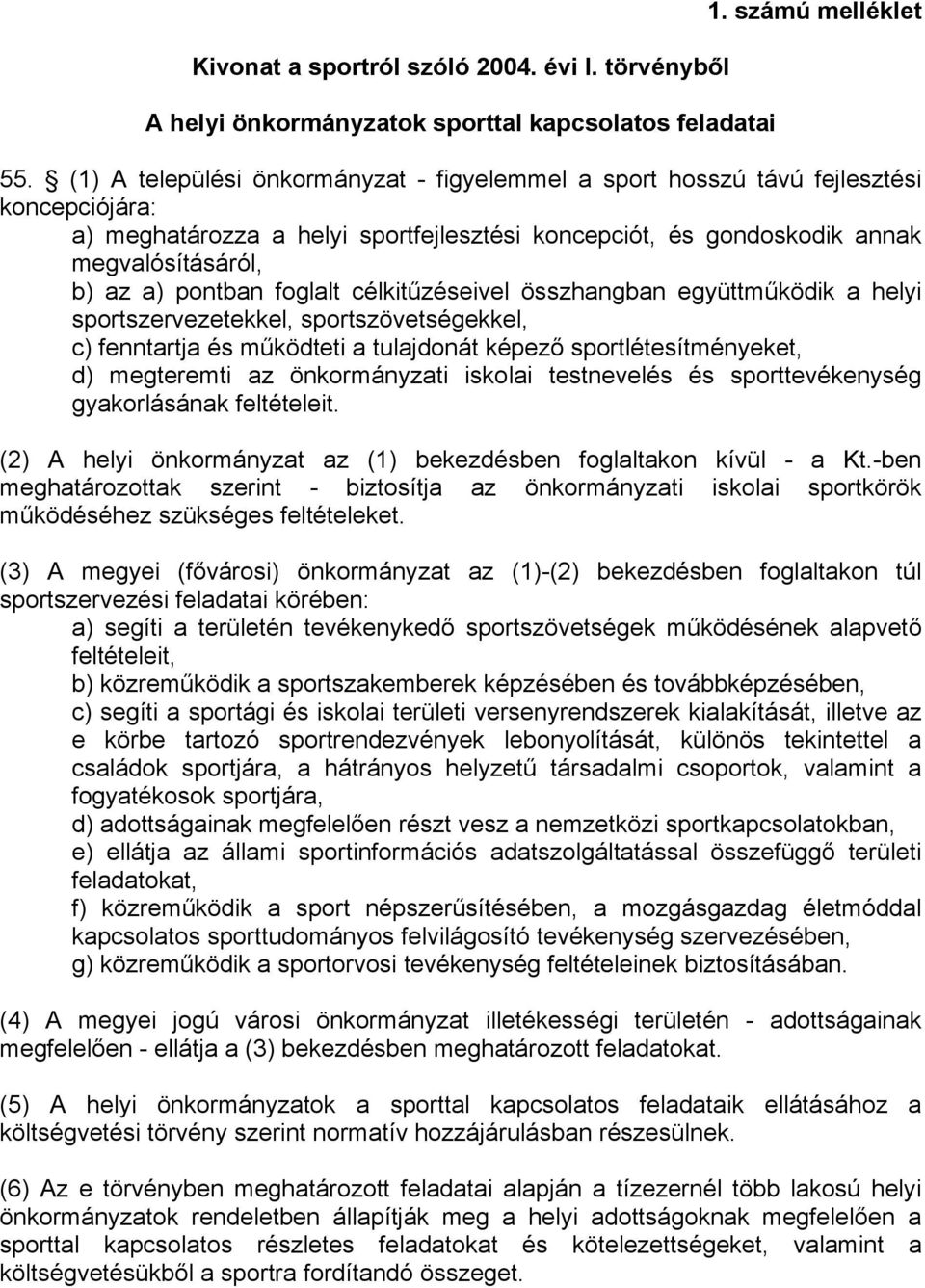 foglalt célkitűzéseivel összhangban együttműködik a helyi sportszervezetekkel, sportszövetségekkel, c) fenntartja és működteti a tulajdonát képező sportlétesítményeket, d) megteremti az önkormányzati