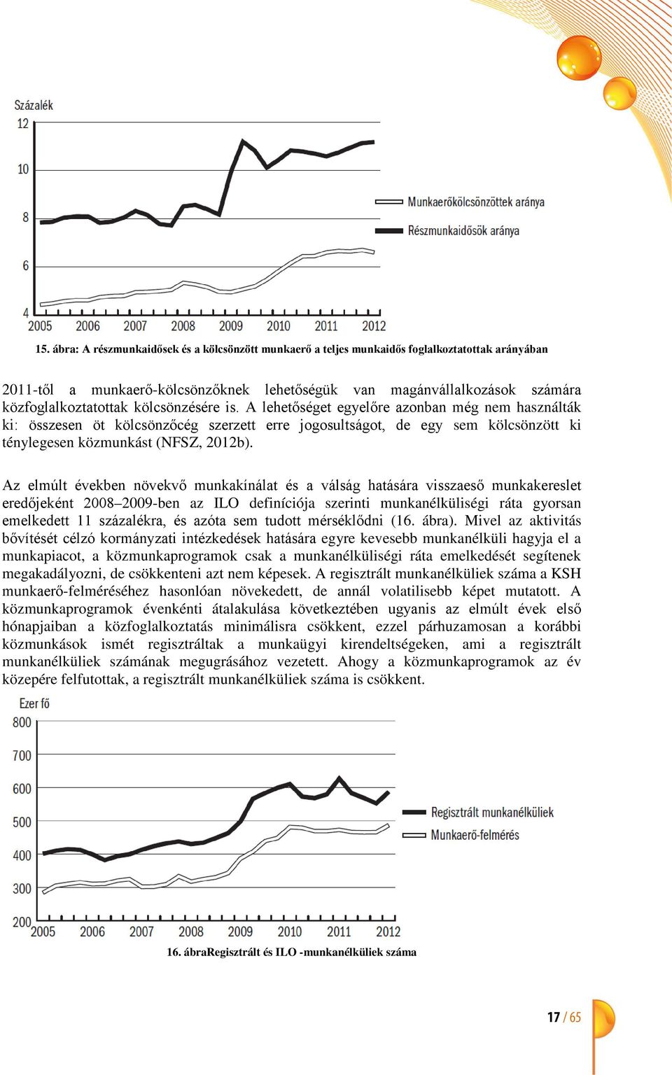 Az elmúlt években növekvő munkakínálat és a válság hatására visszaeső munkakereslet eredőjeként 2008 2009-ben az ILO definíciója szerinti munkanélküliségi ráta gyorsan emelkedett 11 százalékra, és