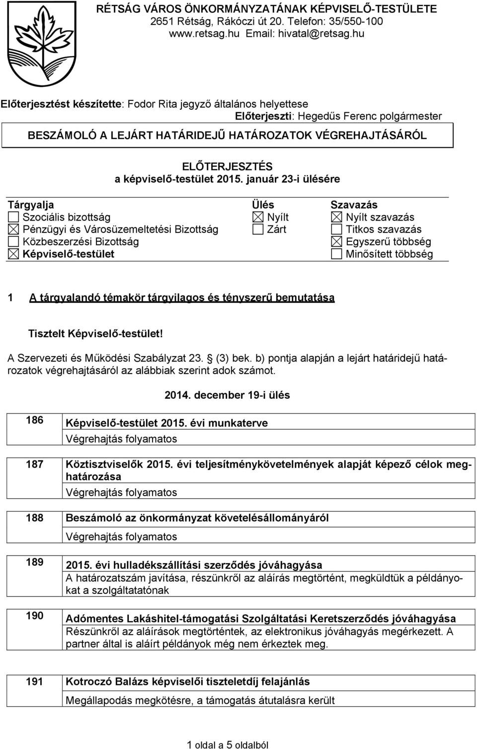 képviselő-testület 2015.