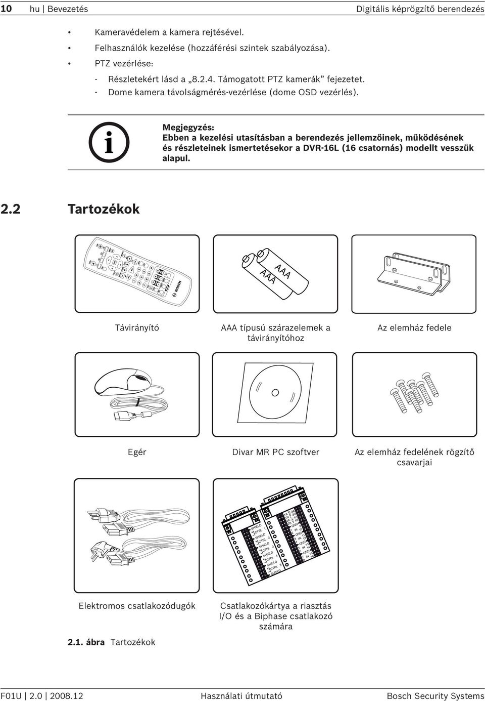 Megjegyzés: Ebben a kezelési utasításban a berendezés jellemzőinek, működésének és részleteinek ismertetésekor a DVR-16L (16 csatornás) modellt vesszük alapul. 2.